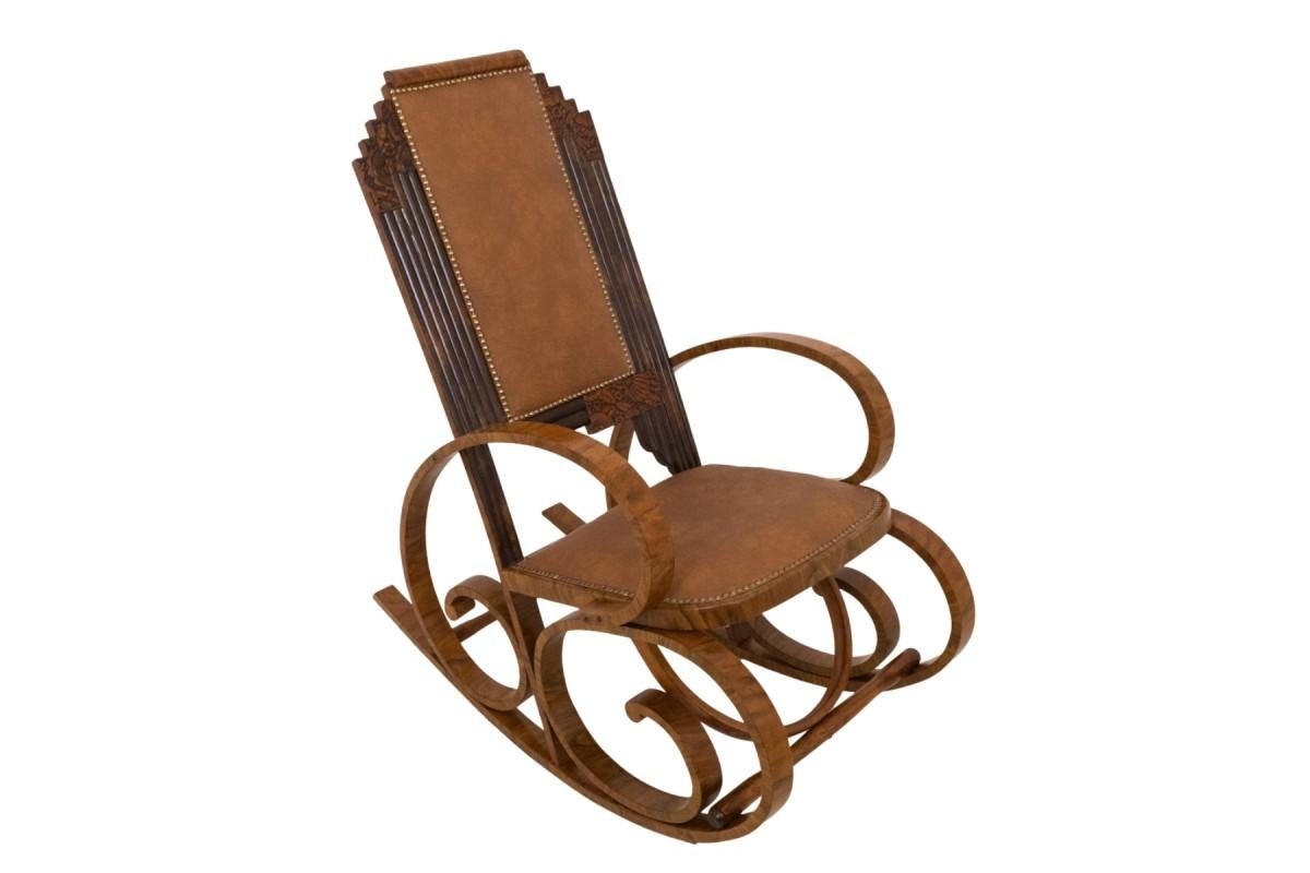 Art Deco A pair of unique rocking chairs, Poland, second half of the 20th century. For Sale