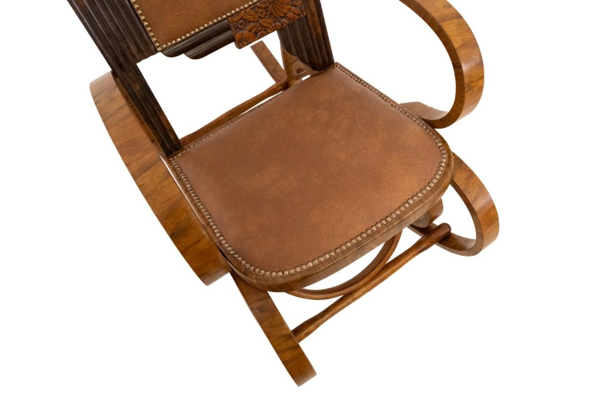 A pair of unique rocking chairs, Poland, second half of the 20th century. In Good Condition For Sale In Chorzów, PL