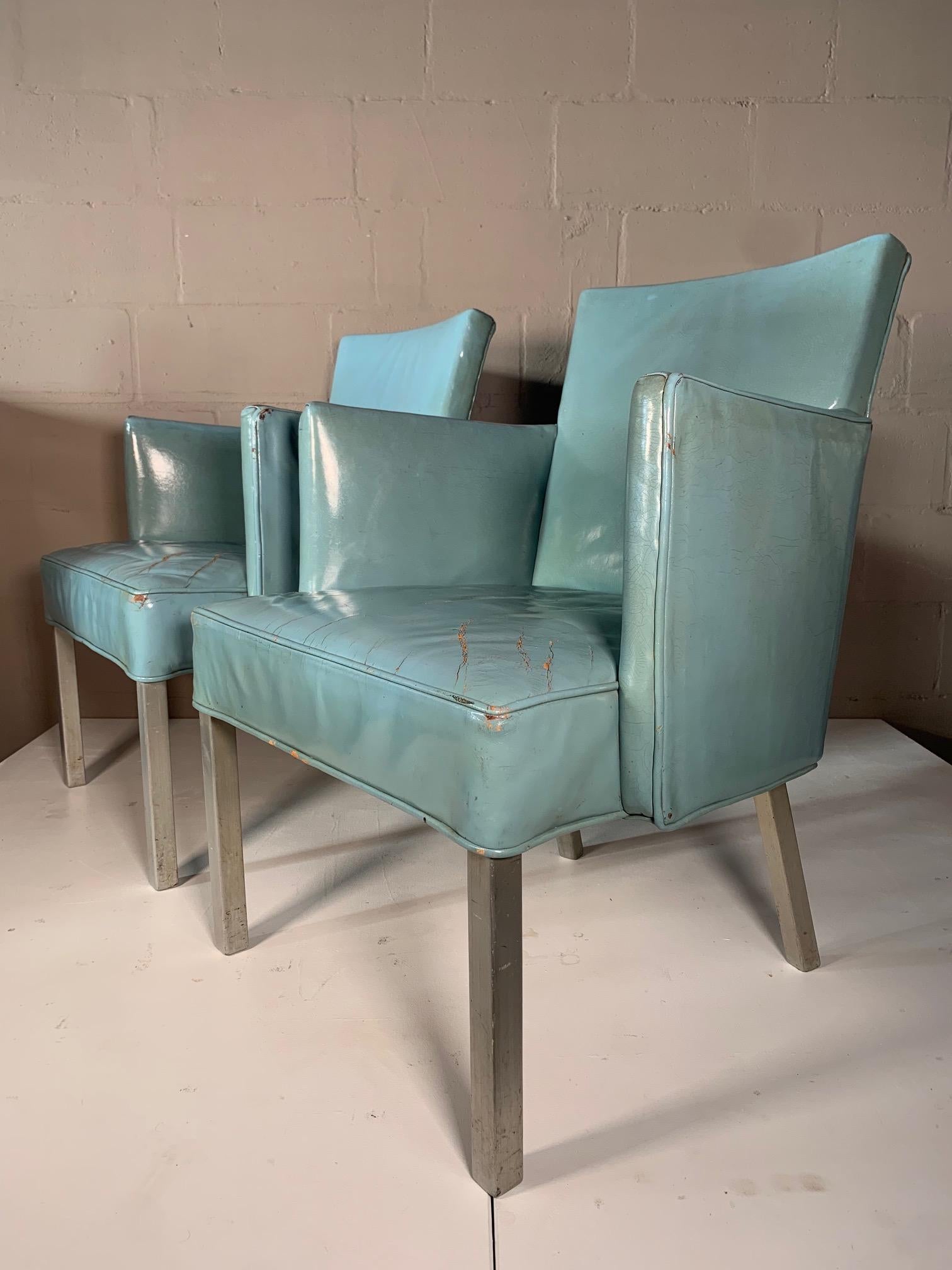 Pair of Unusual Armchairs from S.S. United States Ocean Liner For Sale 2