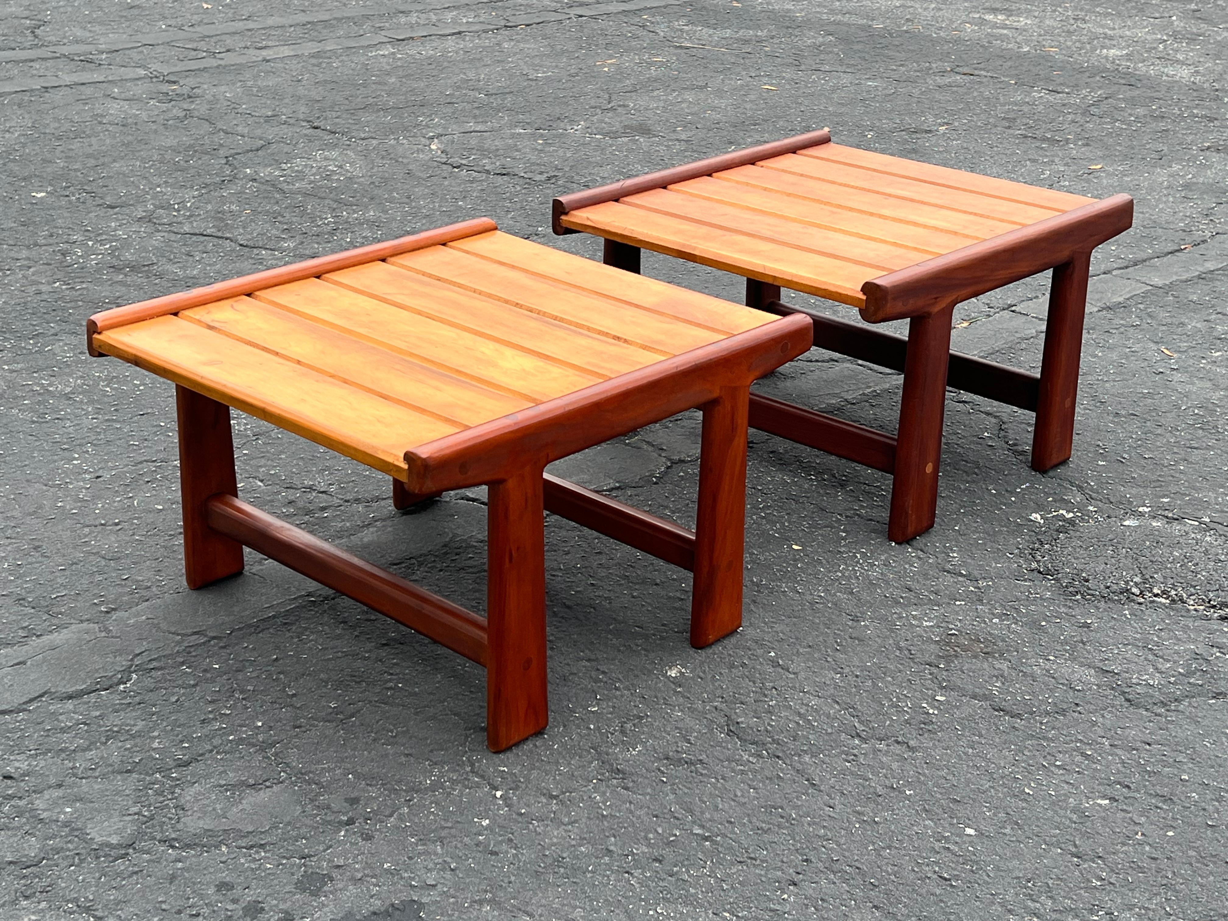 Mid-Century Modern A Pair Of Unusual Hand Crafted Stools Ca' 1960's For Sale