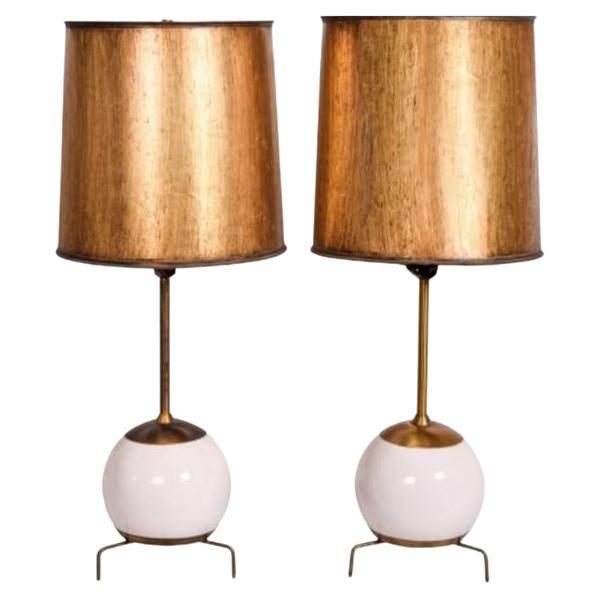 Pair of Unusual MCM Table Lamps For Sale