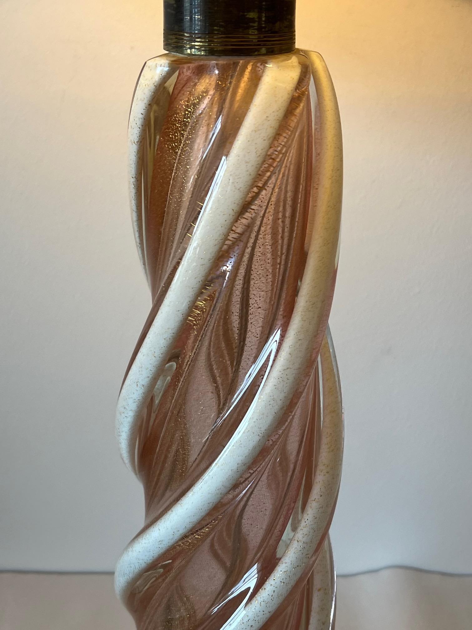 A Pair Of Unusual Murano Glass Lamps For Sale 3