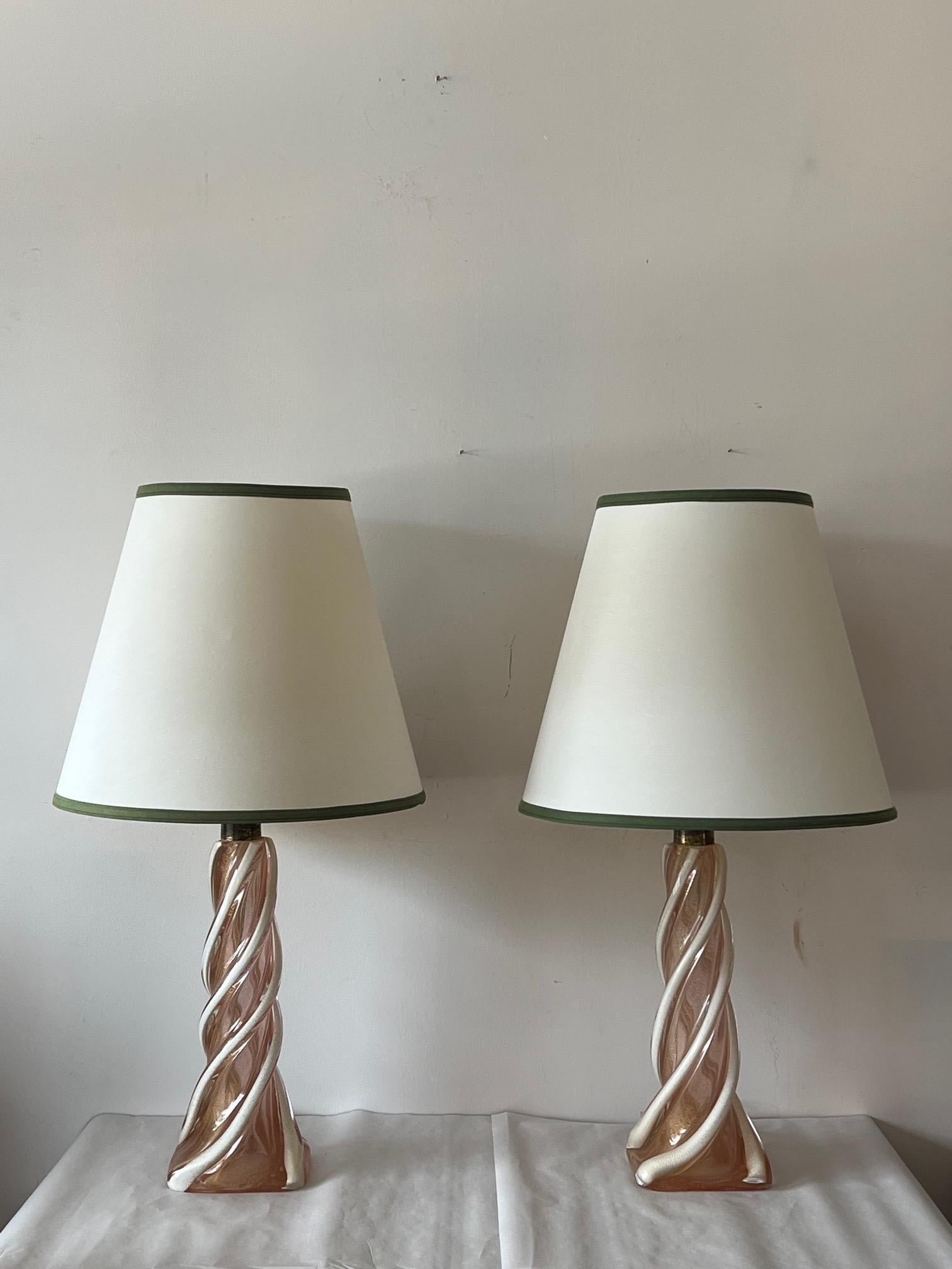 Ein Paar ungewöhnliche Murano-Glas-Lampen im Angebot 5