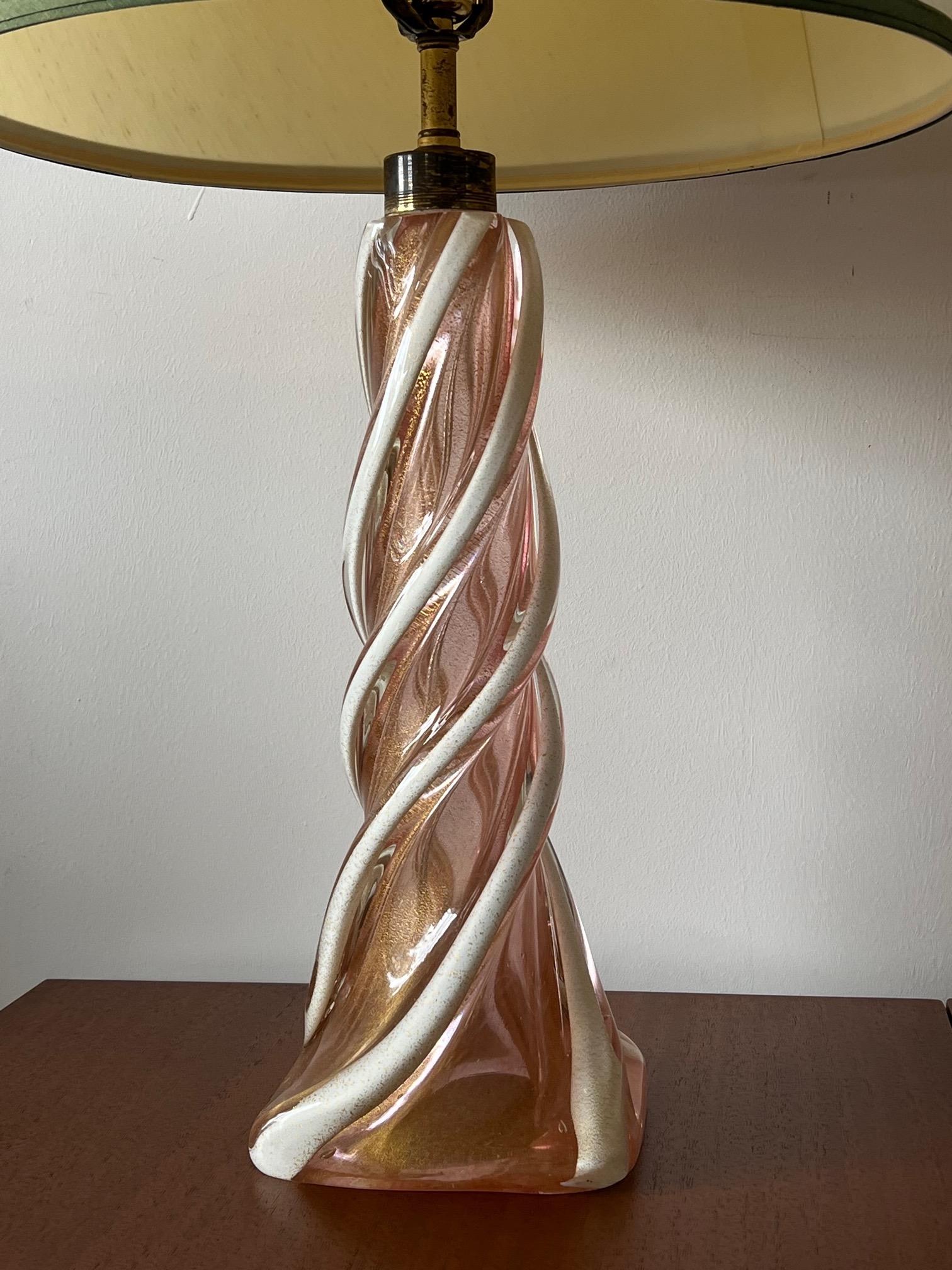A Pair Of Unusual Murano Glass Lamps For Sale 9