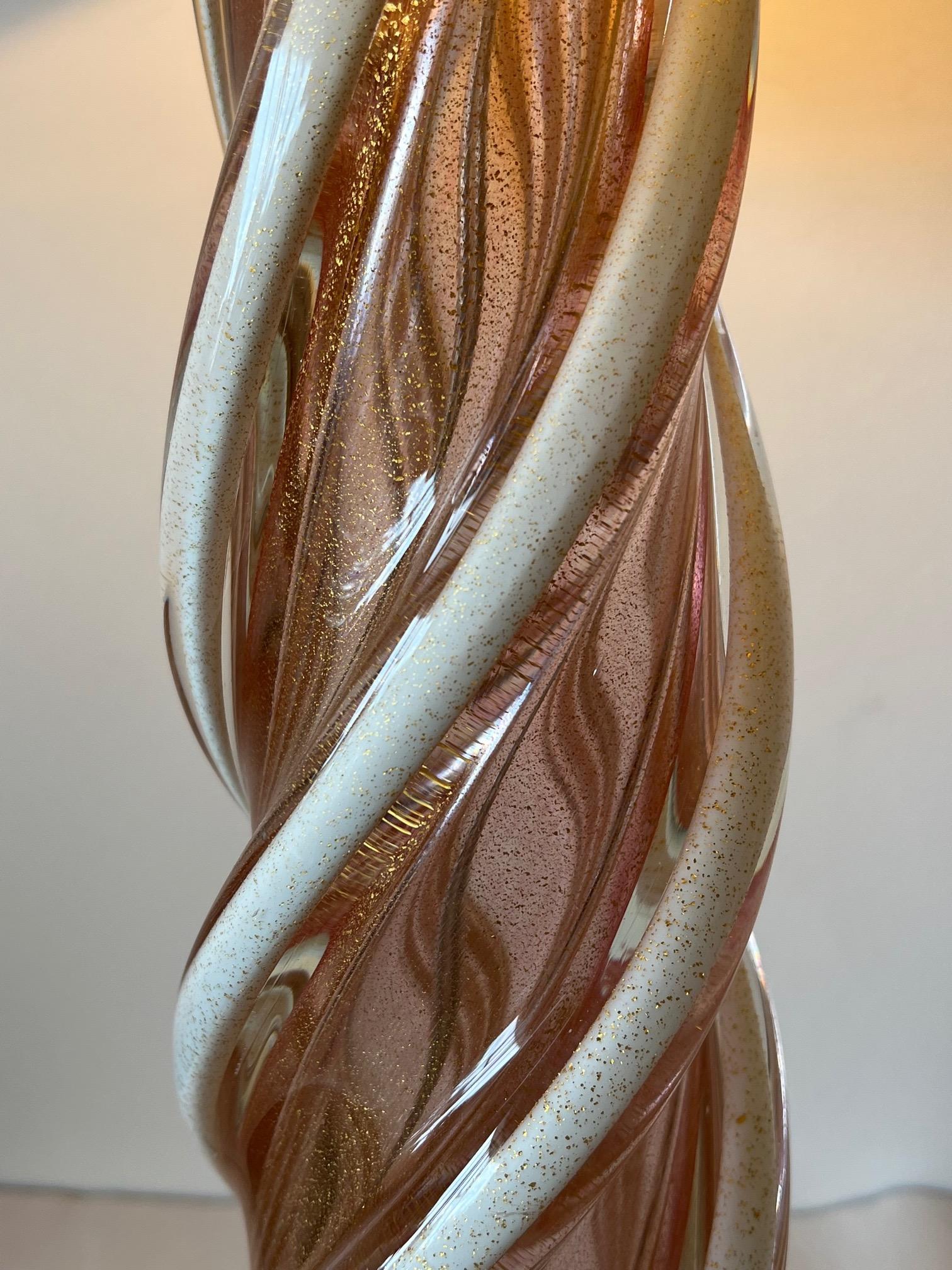 A Pair Of Unusual Murano Glass Lamps For Sale 1