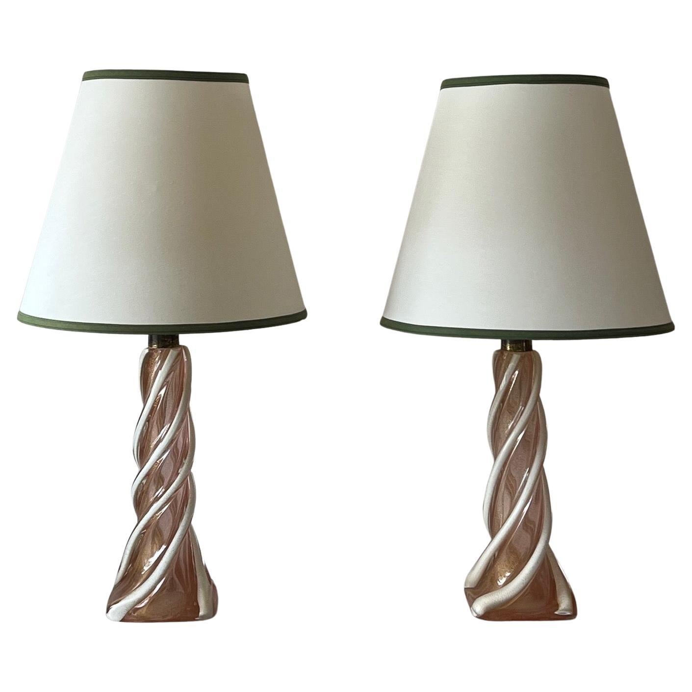 Ein Paar ungewöhnliche Murano-Glas-Lampen im Angebot