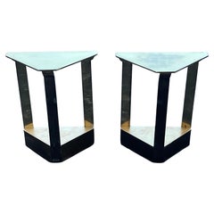 A Pair Of Unusual Polished Brass Side Tables or Consoles Ca' 1970's