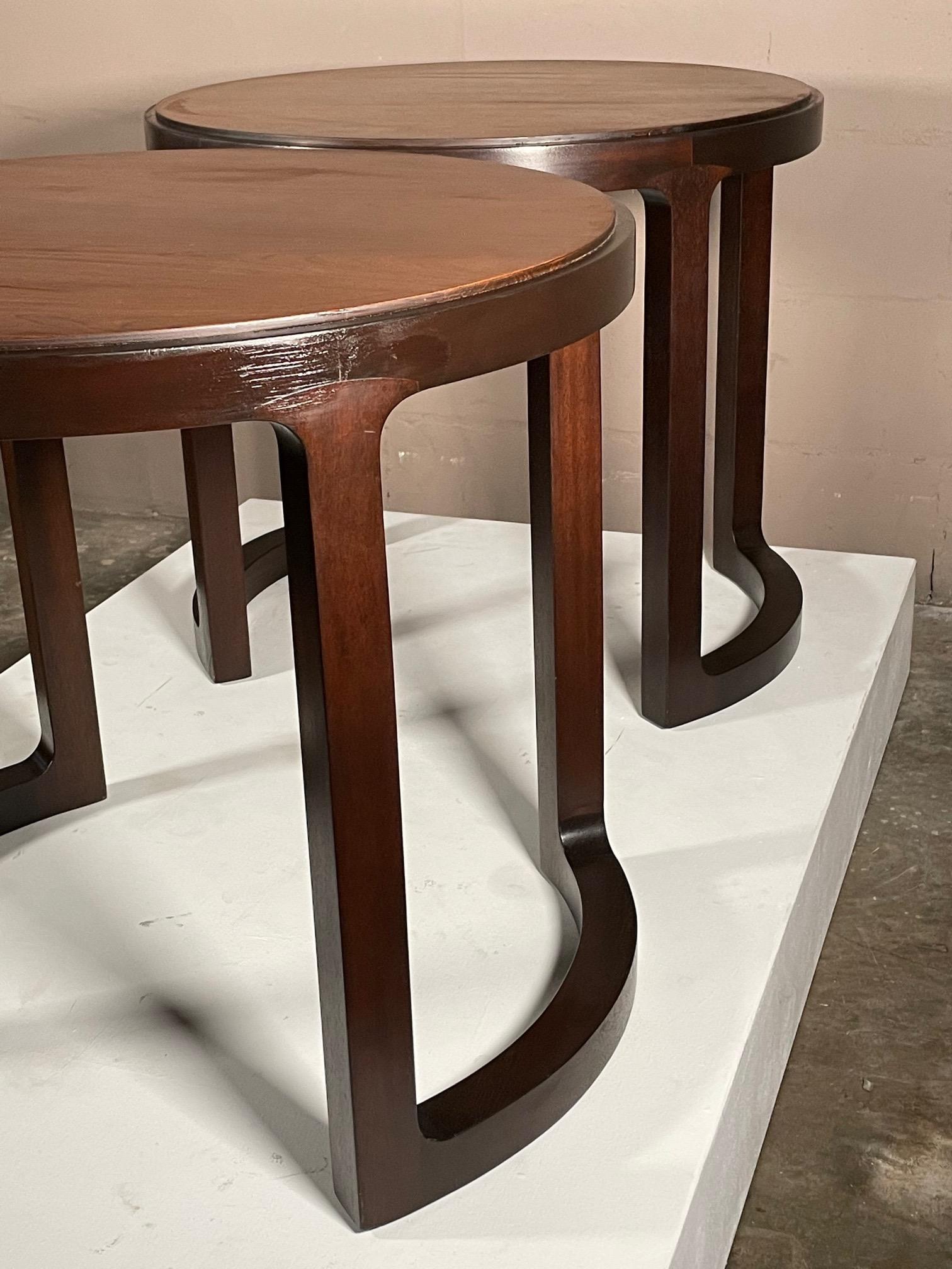 Pair of Unusual Side Tables by Dunbar For Sale 1