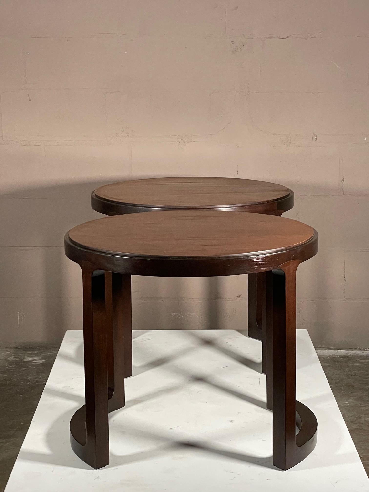 Late 20th Century Pair of Unusual Side Tables by Dunbar