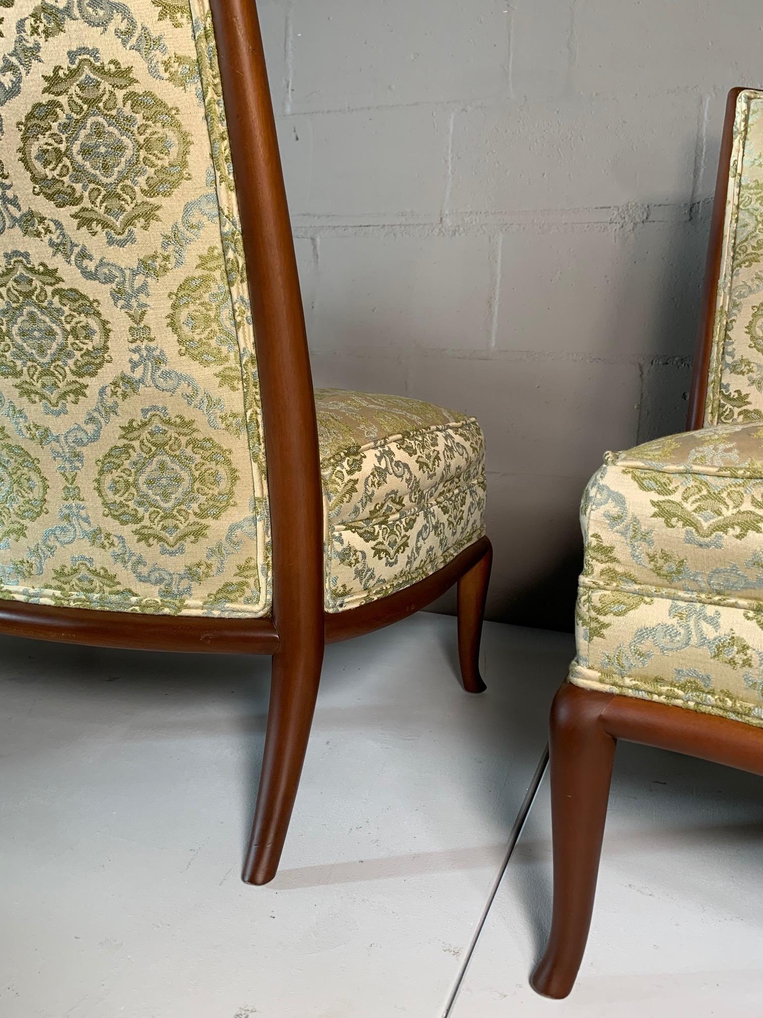 Pair of Unusual Slipper Chairs by T.H. Robsjohn-Gibbings Widdicomb, circa 1950s For Sale 5