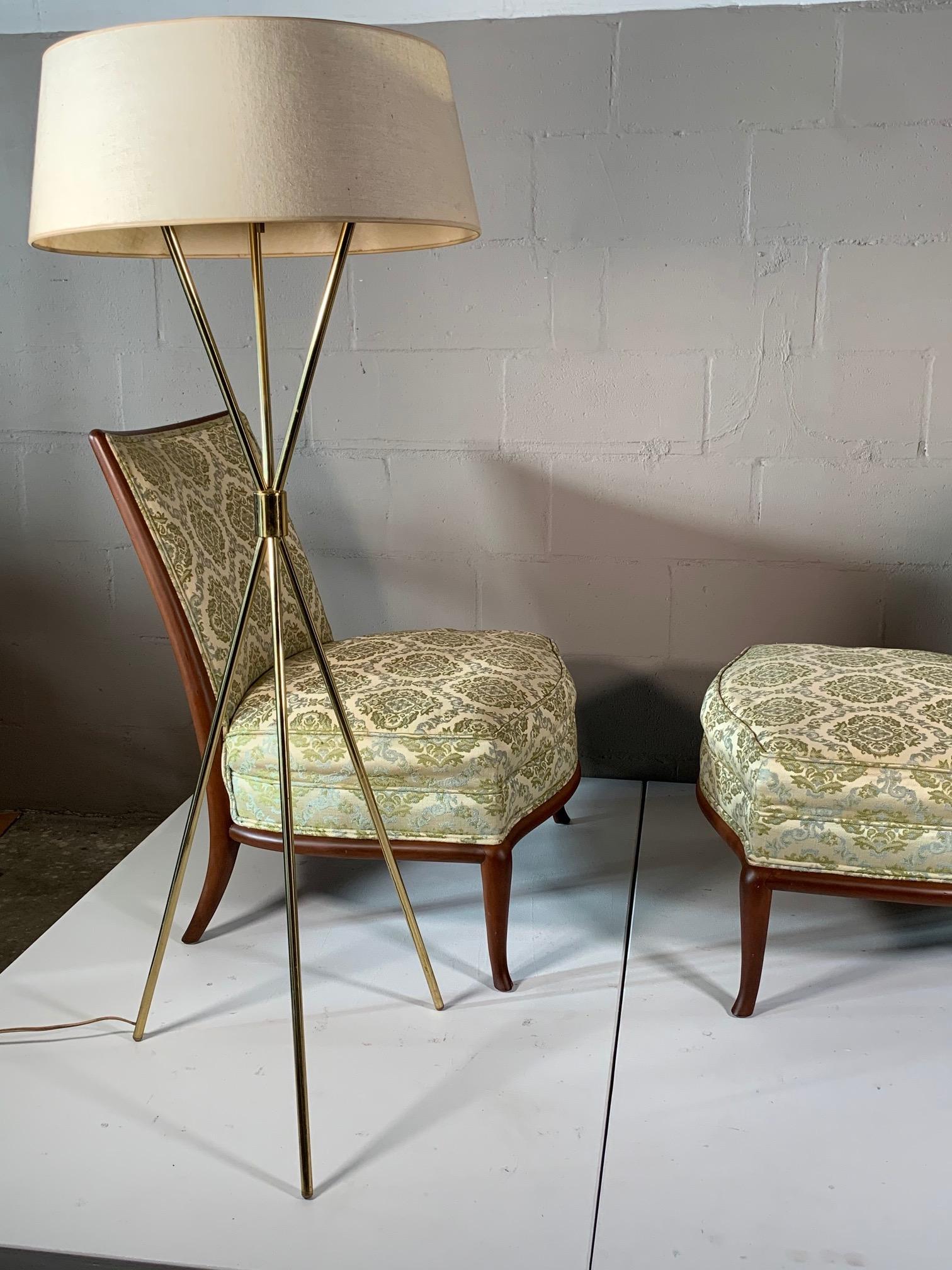Pair of Unusual Slipper Chairs by T.H. Robsjohn-Gibbings Widdicomb, circa 1950s For Sale 6