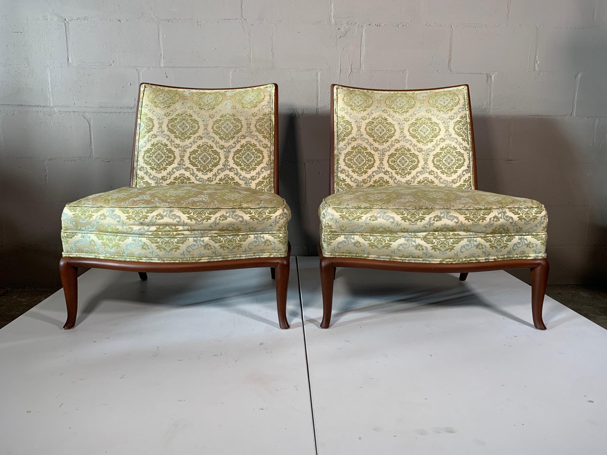 Pair of Unusual Slipper Chairs by T.H. Robsjohn-Gibbings Widdicomb, circa 1950s For Sale 9
