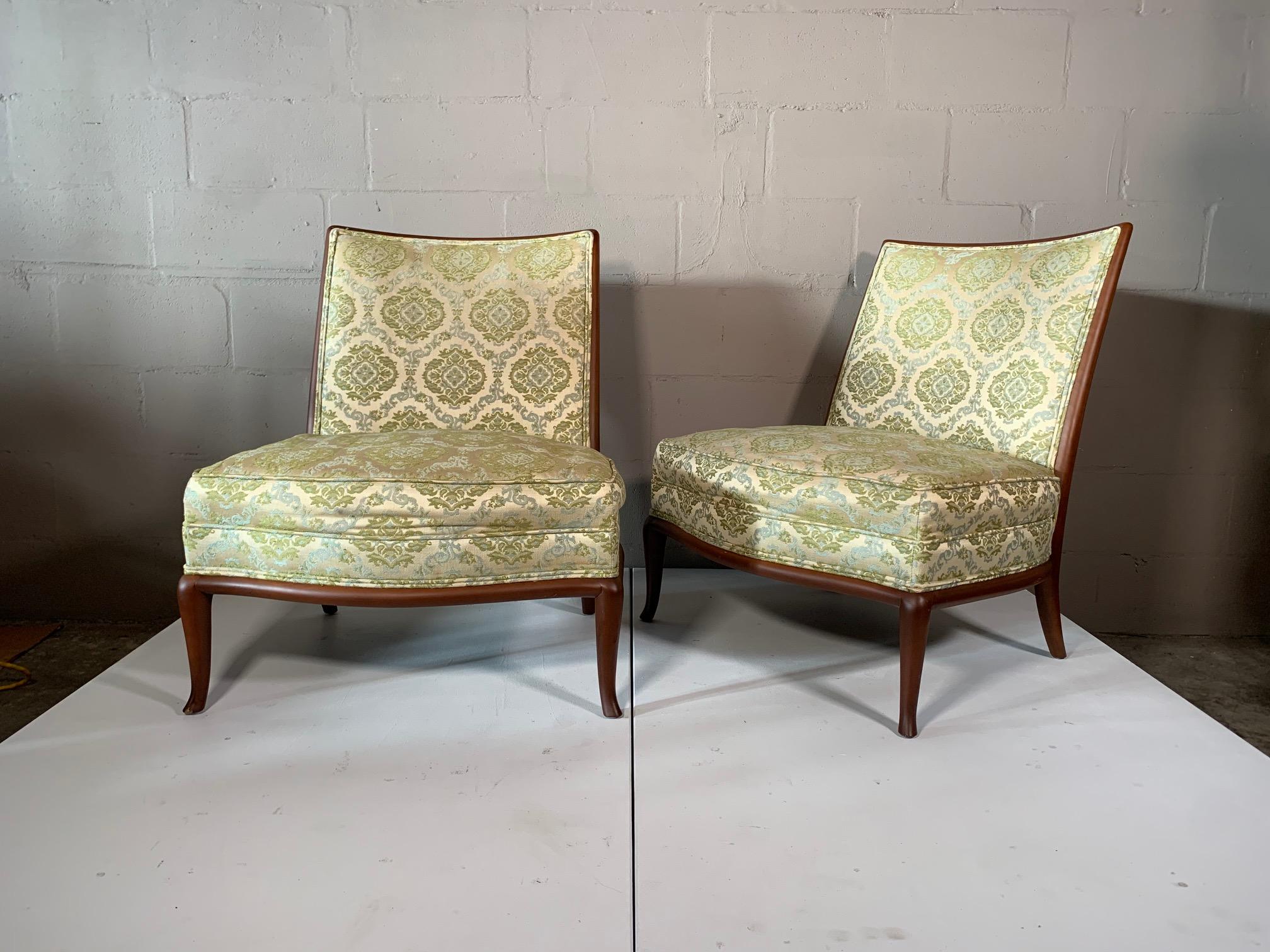 Pair of Unusual Slipper Chairs by T.H. Robsjohn-Gibbings Widdicomb, circa 1950s For Sale 10