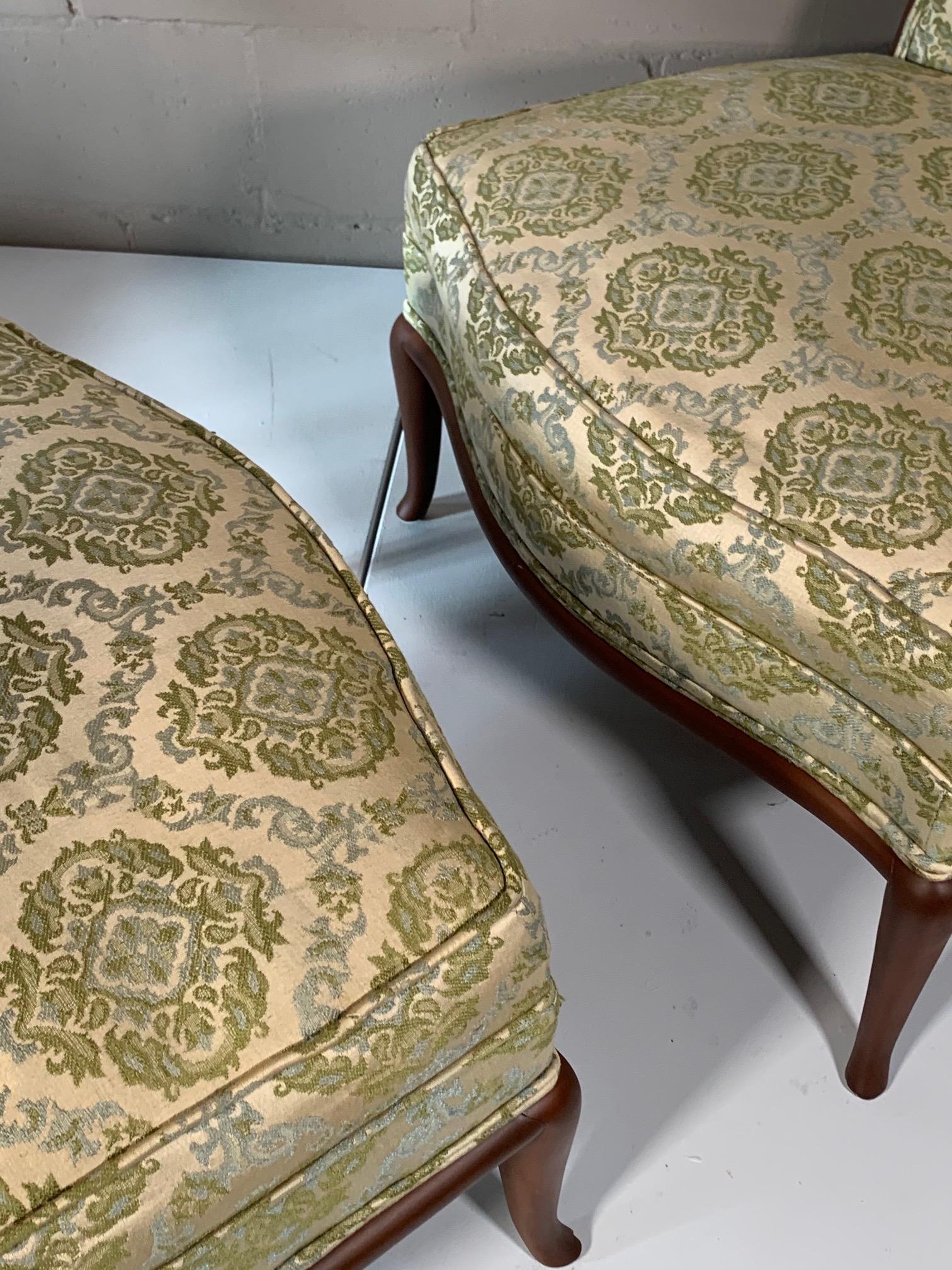 American Pair of Unusual Slipper Chairs by T.H. Robsjohn-Gibbings Widdicomb, circa 1950s For Sale