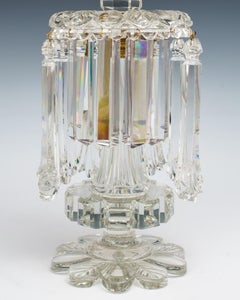 Pair of Unusually Rare Pillar & Feather Cut William Iv Lustres