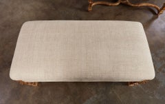 A Pair of Upholstered Giltwood Benches