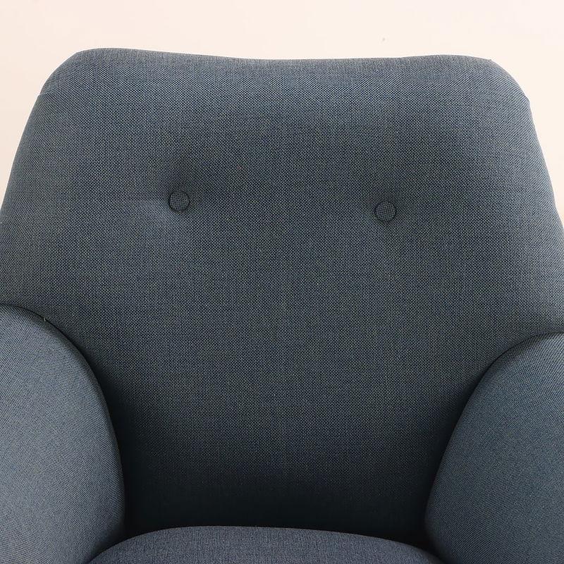 This unique upholstered chair features a sculptural, organic design with a gracefully contoured frame by Englander and bonta c.1950 having new fabric; the wooden base and legs are accented with gold metal caps, adding a touch of elegance. Newly