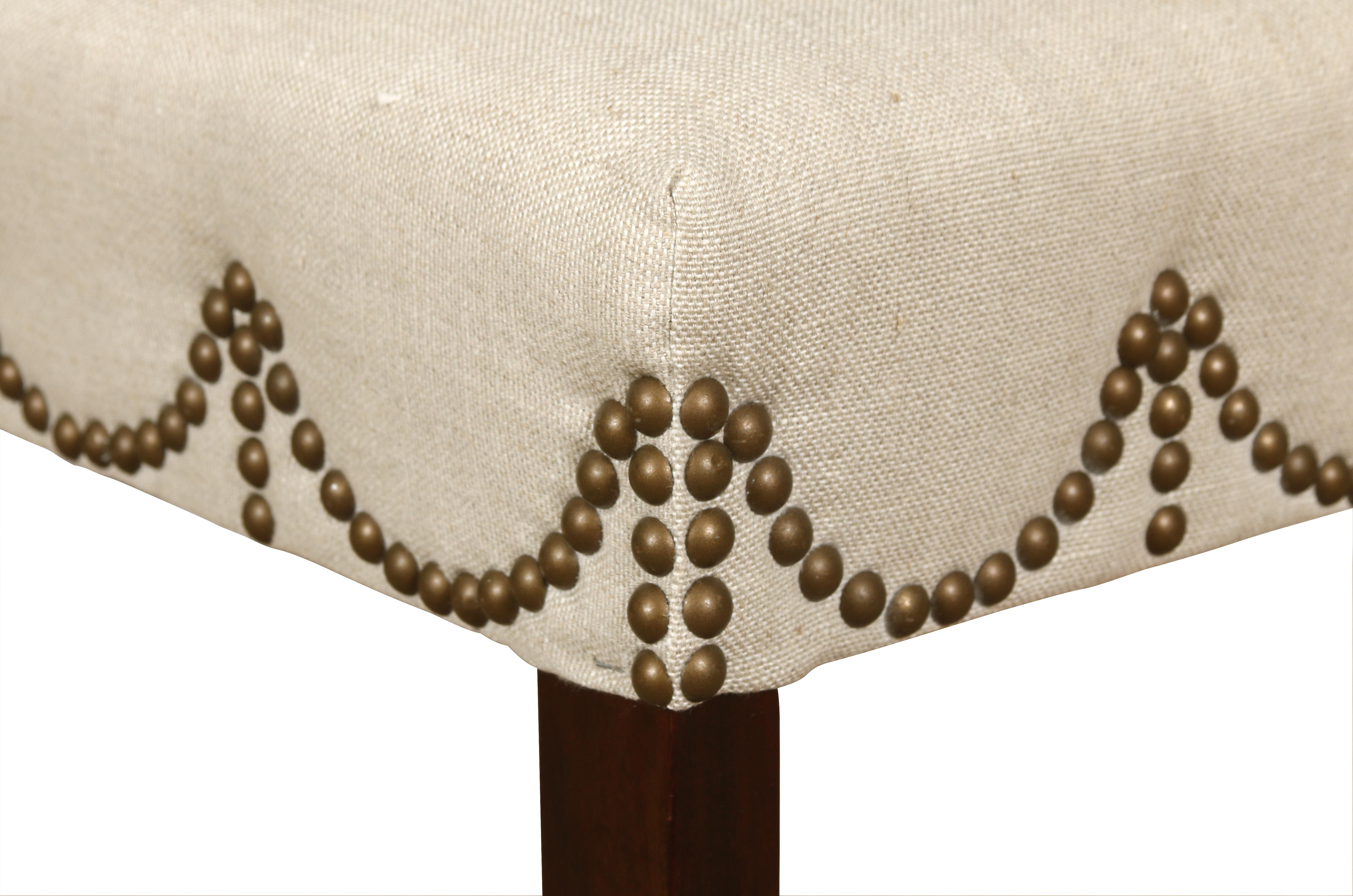 American Pair of Upholstered Ottomans