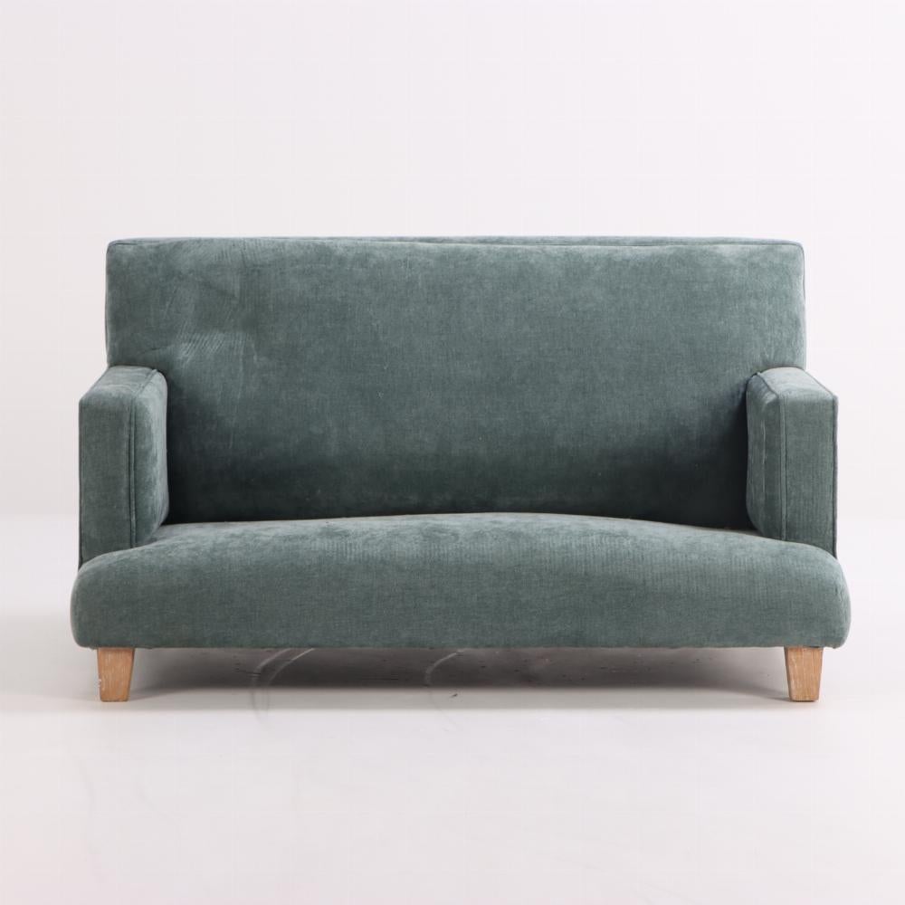 A pair of upholstered settees, in the manner of Jean-Michel Frank, C. 1960. In Good Condition In Philadelphia, PA