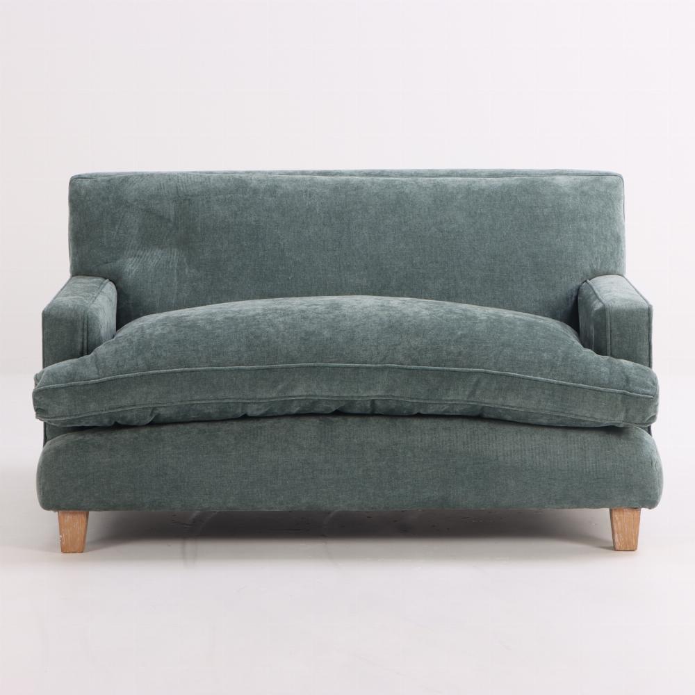 Mid-20th Century A pair of upholstered settees, in the manner of Jean-Michel Frank, C. 1960.