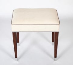 Pareja de taburetes tapizados de Jacques Adnet