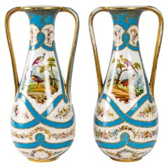 Antique Pair of Vases, Porcelain of Paris