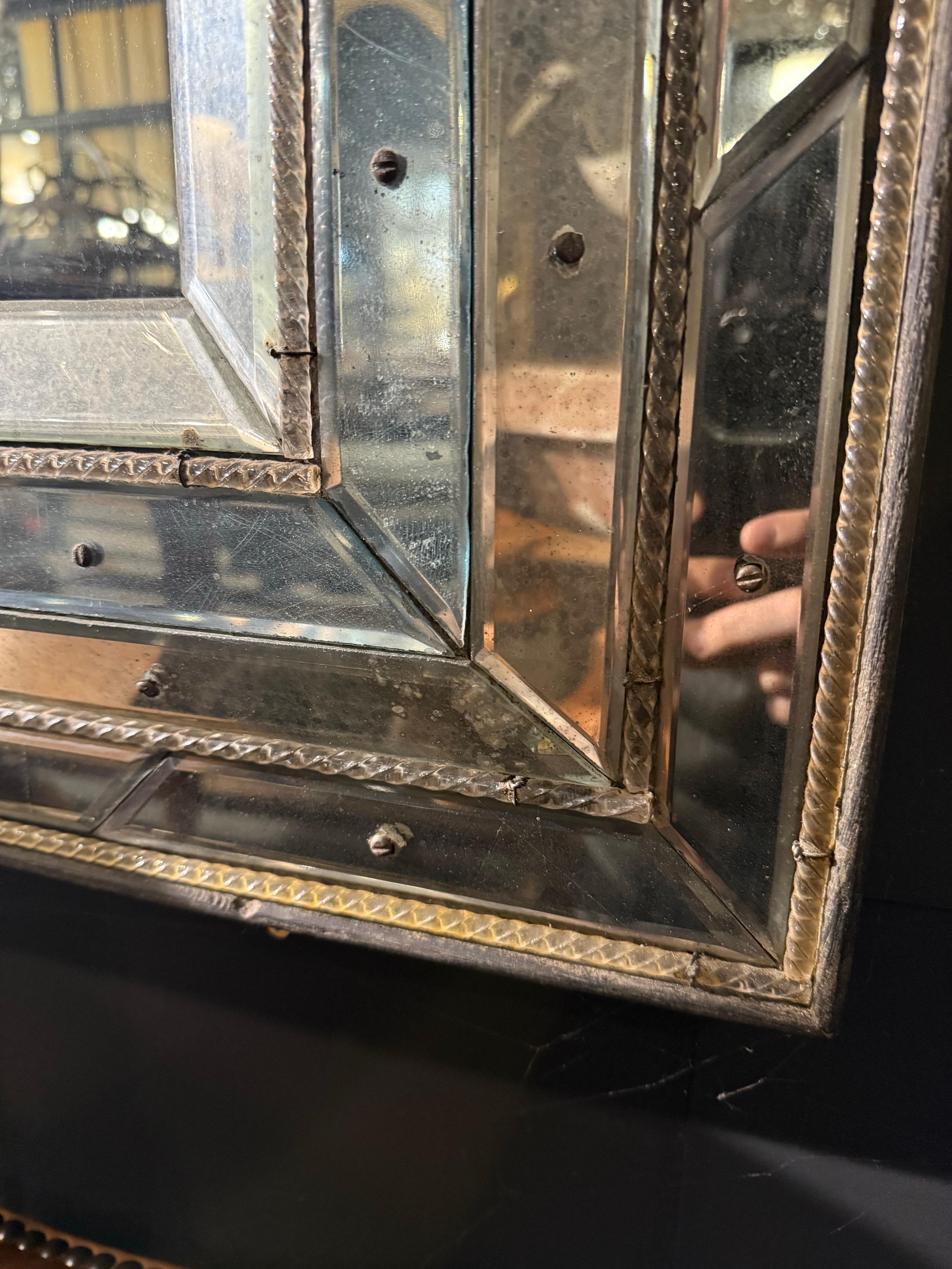 Paire de miroirs vénitiens à façade coussin, 19ème siècle en vente 5