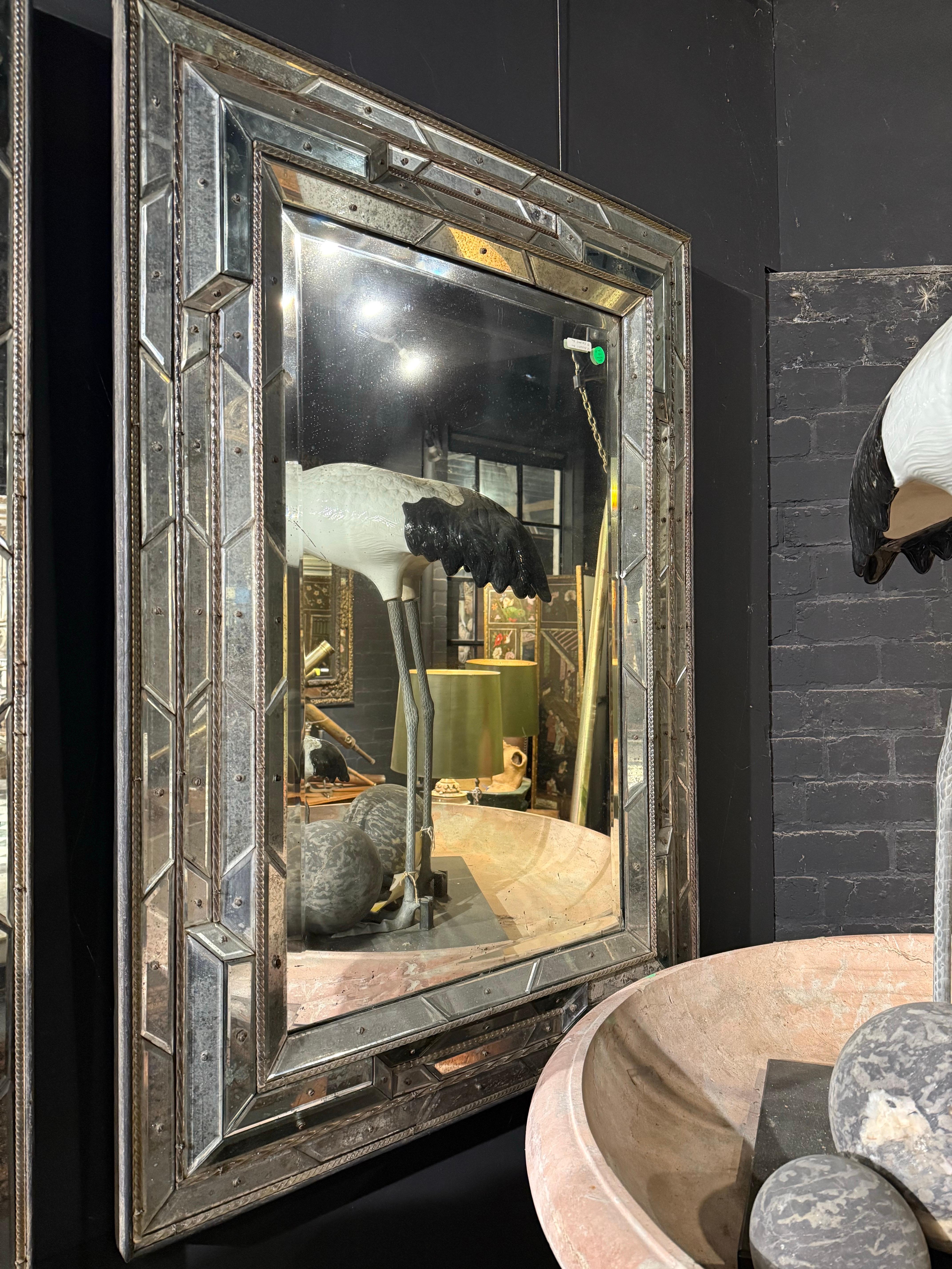 Paire de miroirs vénitiens à façade coussin, 19ème siècle Bon état - En vente à ARMADALE, VIC