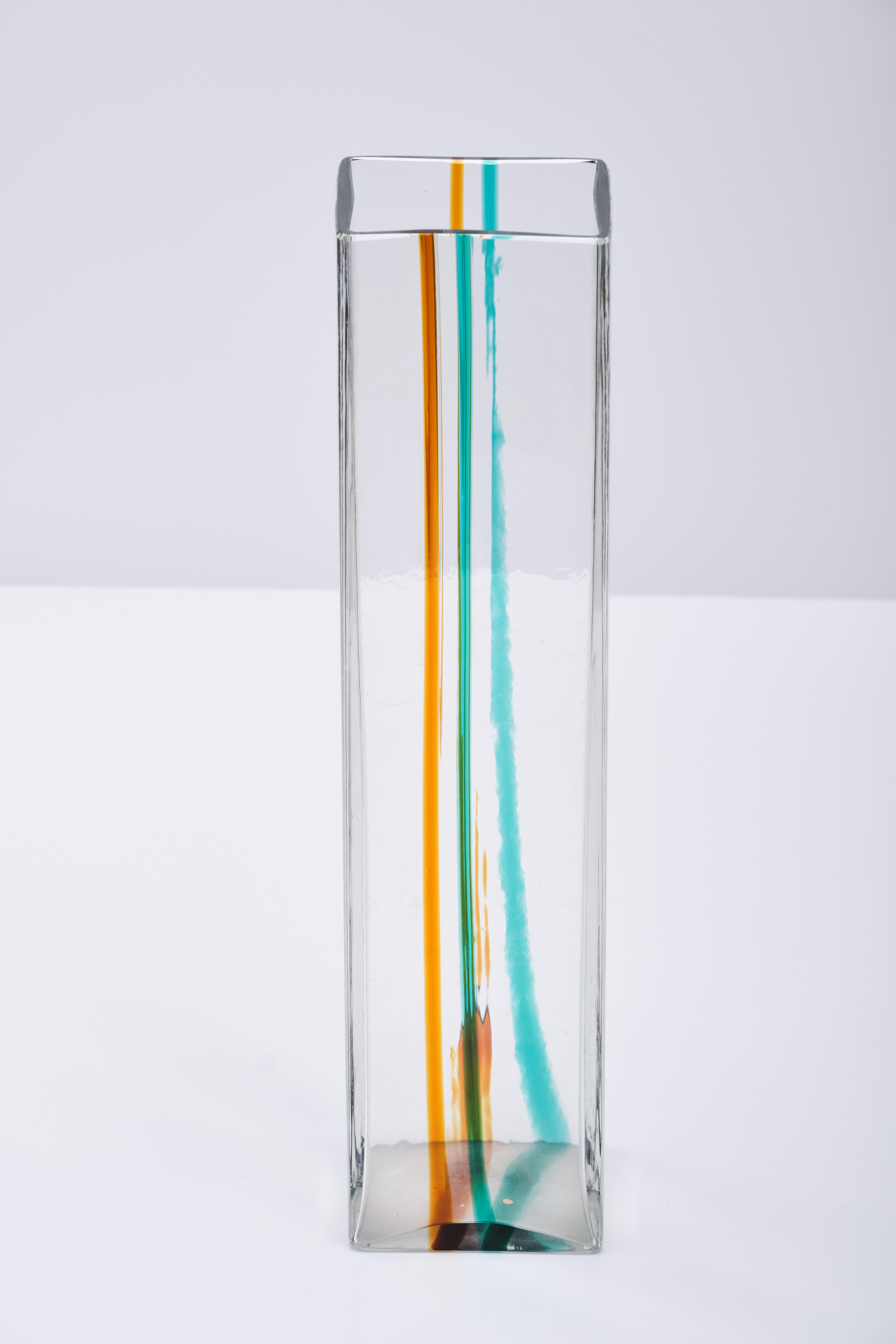 Ludovico Diaz de Santillana Dos jarrones Venini de cristal de Murano - Diseño italiano años 70 finales del siglo XX en venta
