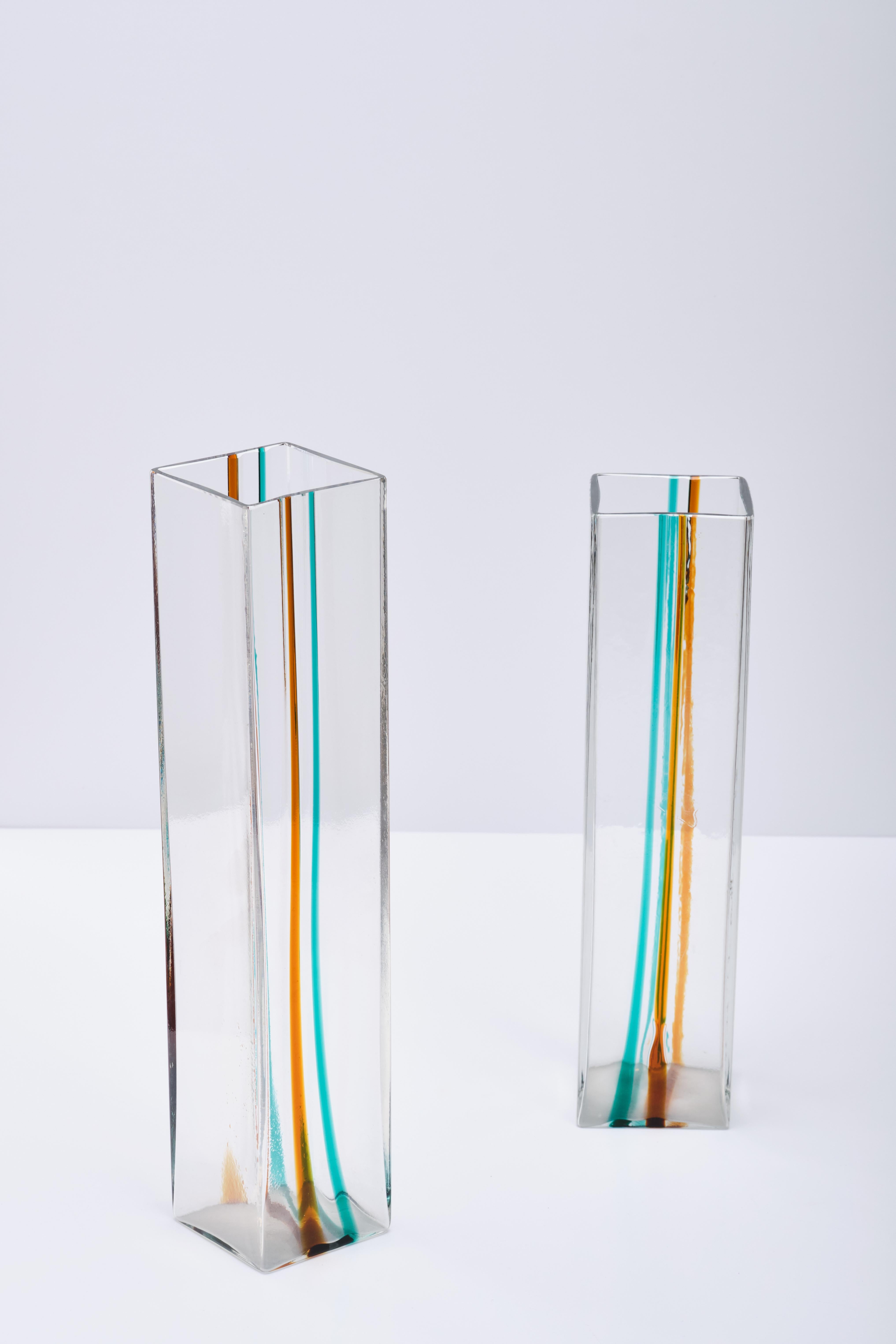 Ludovico Diaz de Santillana Two Venini Murano glass vases - Italian design 1970s For Sale 4