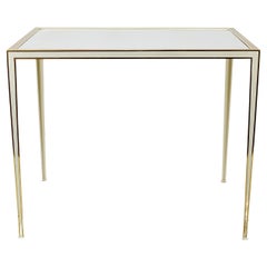 A Pair of Vereinigte Werkstätten Brass & White Mirror Tables, Germany, 1970s