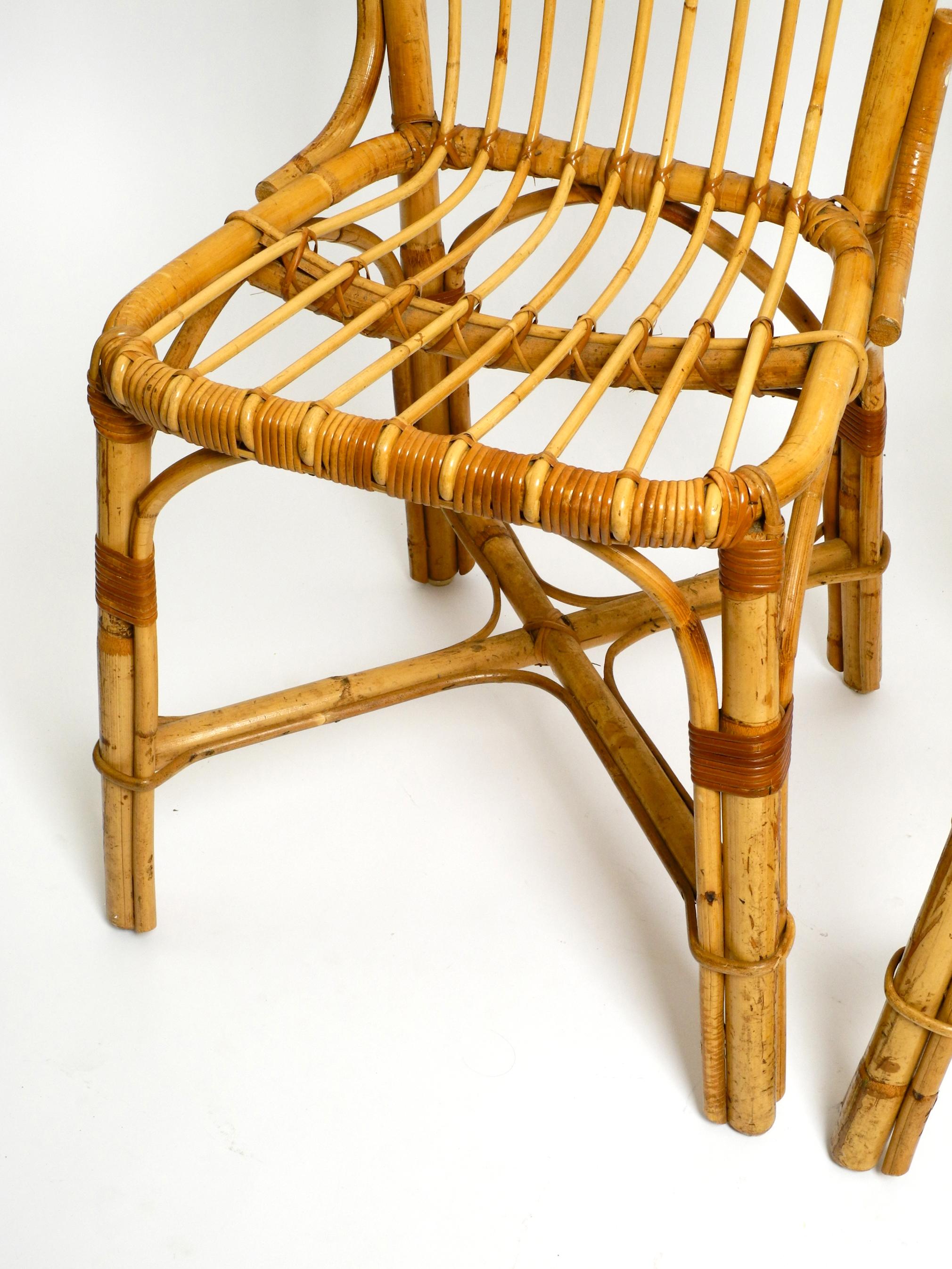 Pair of Very Comfortable Large 1960's Italian Bamboo Chairs For Sale 13