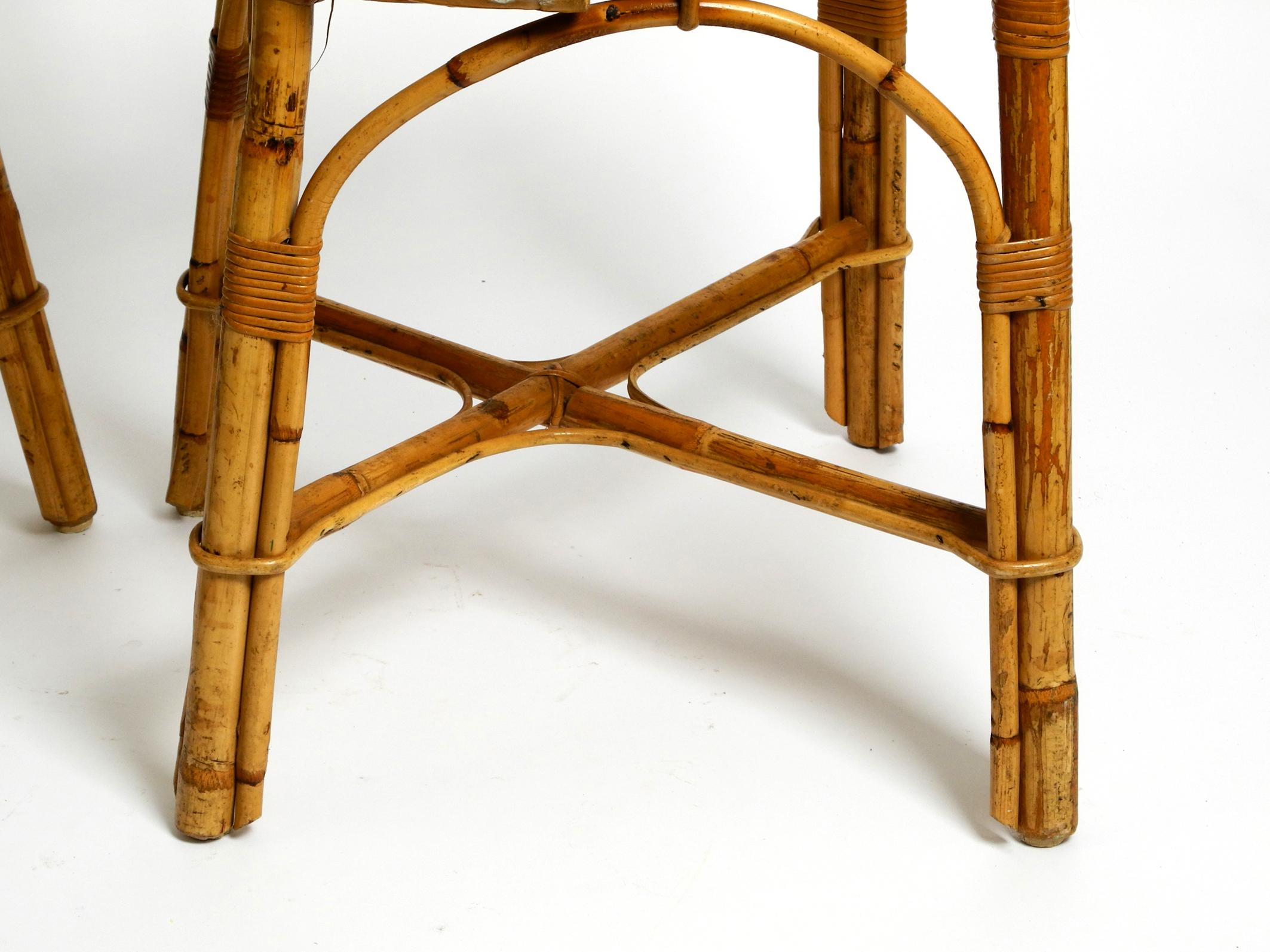 Pair of Very Comfortable Large 1960's Italian Bamboo Chairs For Sale 4