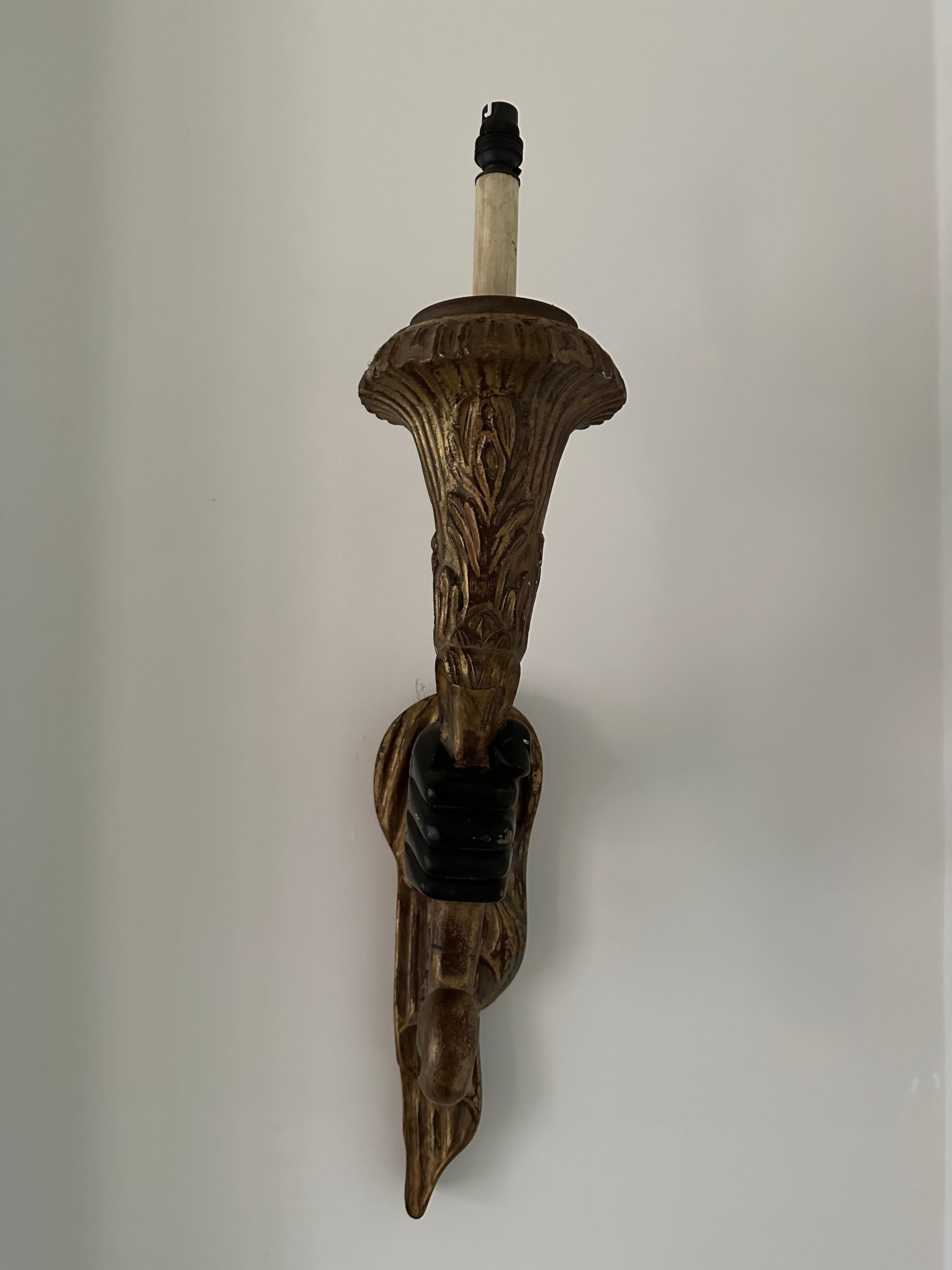 Paire de très grandes lampes à main torchères françaises en vermeil en vente 6