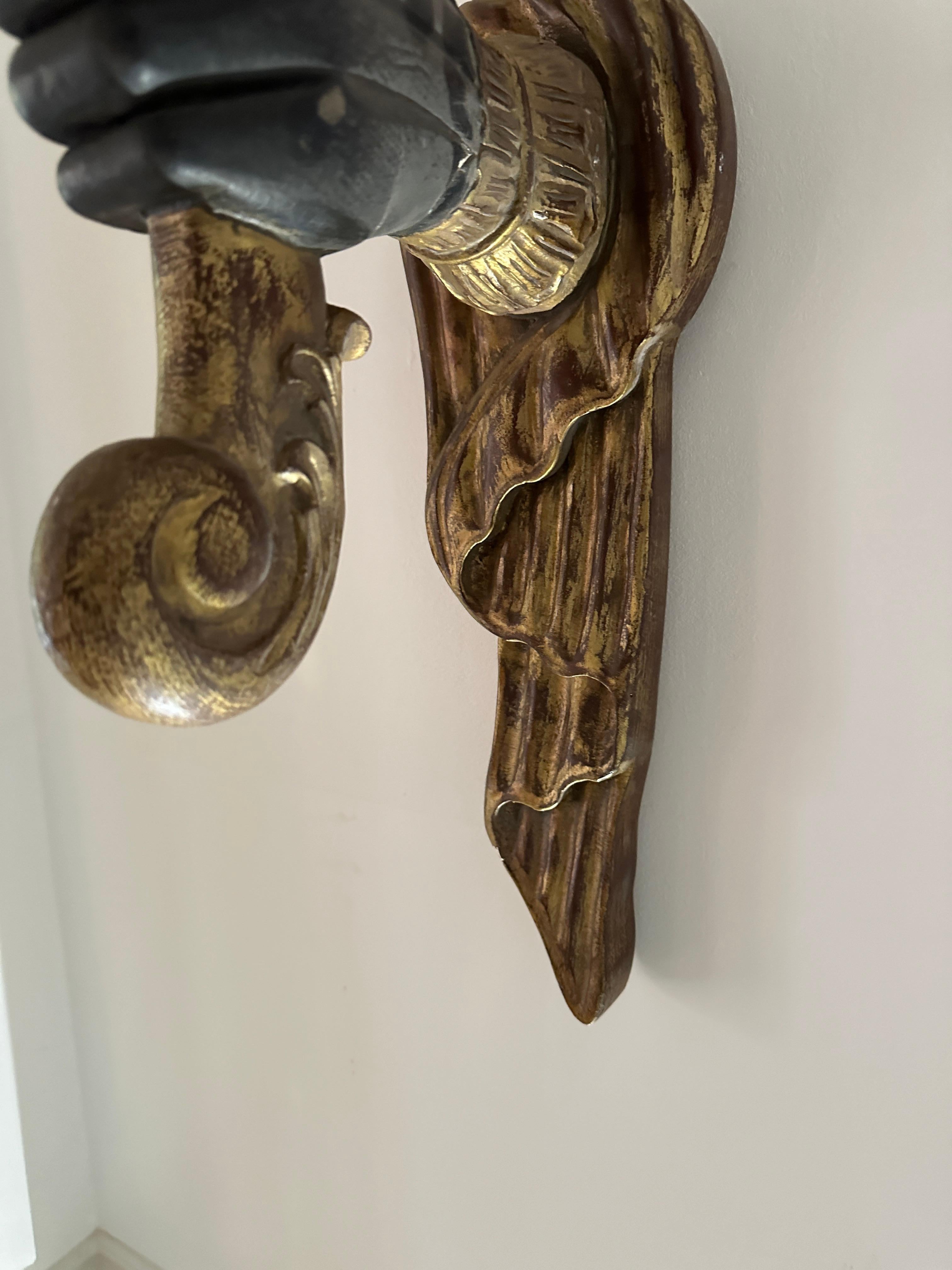 XIXe siècle Paire de très grandes lampes à main torchères françaises en vermeil en vente