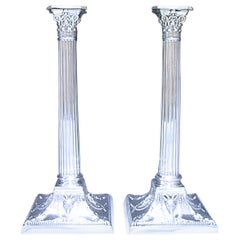 Pair of Victorian Antique Silver Candlesticks