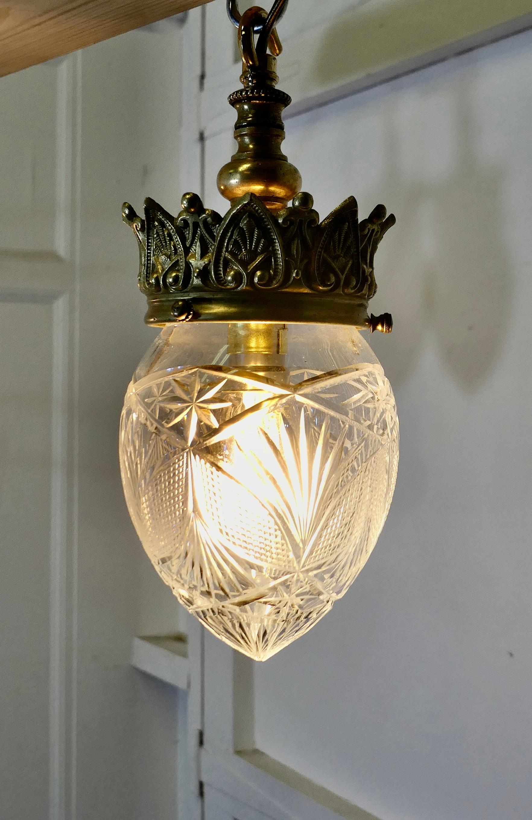  A Pair of Victorian Arts and Crafts Brass Ceiling Lights    In Good Condition For Sale In Chillerton, Isle of Wight