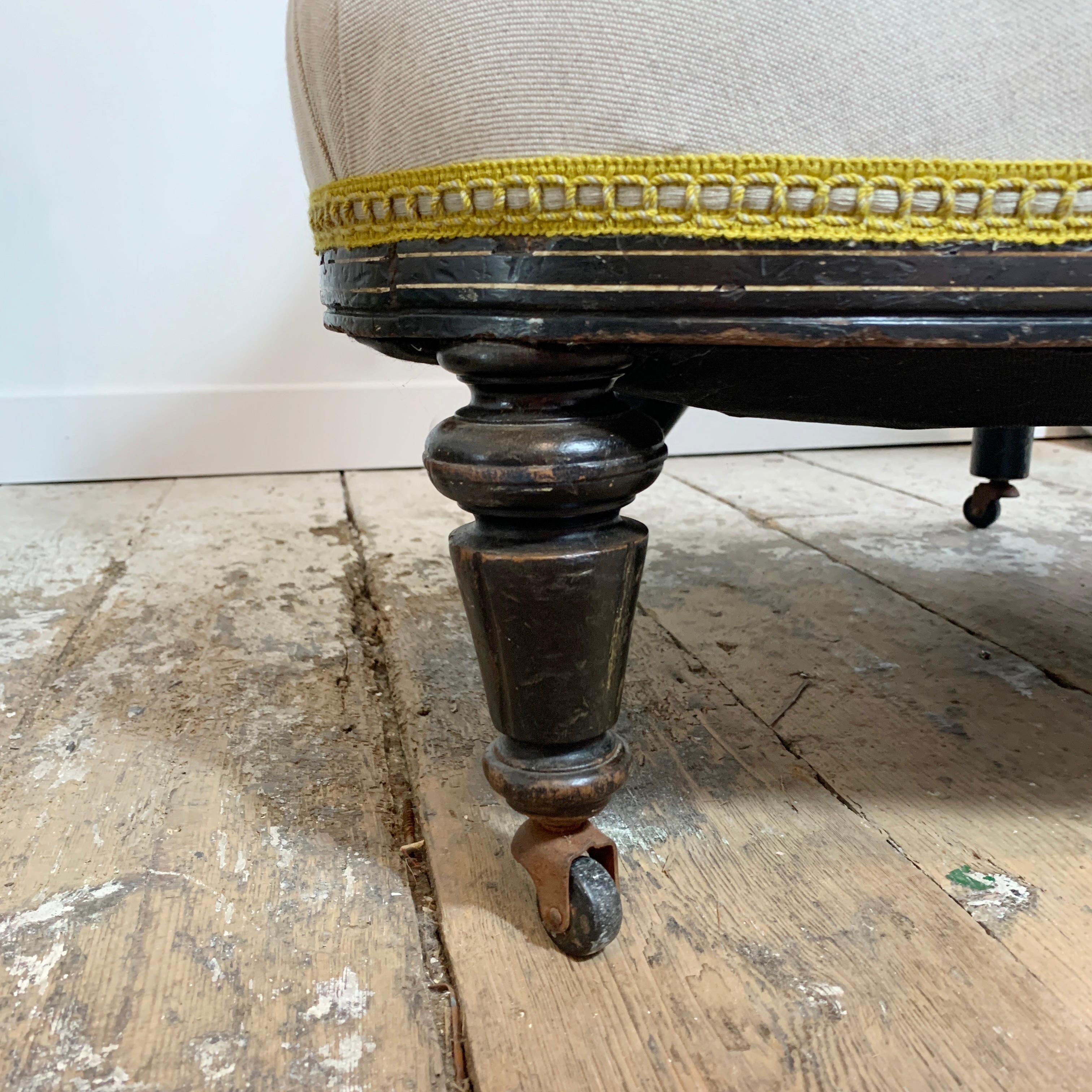 Pair of Victorian Corner Chairs with Brass Detailing 6