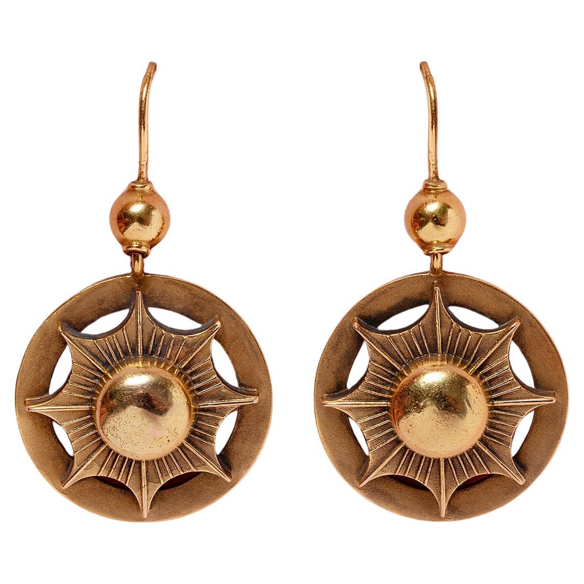 A pair of Victorian Gold Earrings For Sale