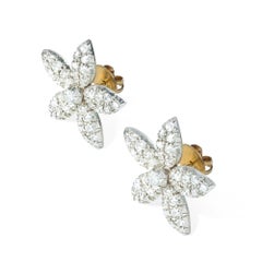 Pair of Victorian Jasmine Petal Diamond Earrings