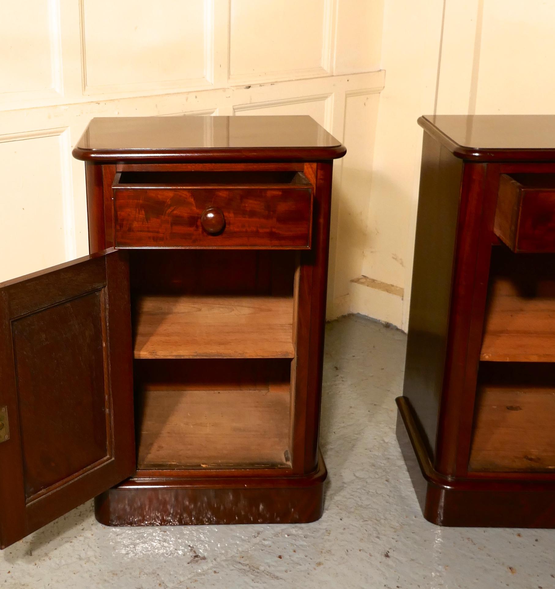 Pair of Victorian Mahogany Bedside Cupboards In Good Condition In Chillerton, Isle of Wight