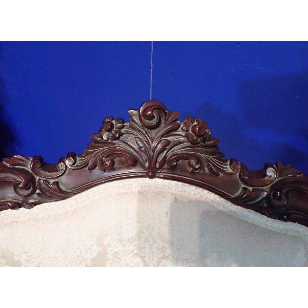Hand-Carved A pair of Victorian Rococo Carved Arm Chairs