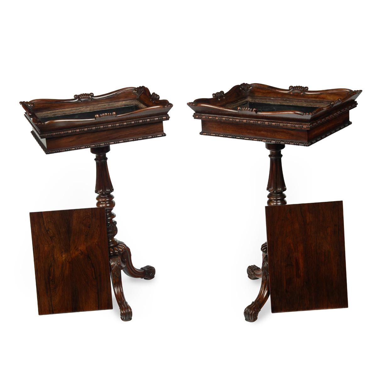 Victorian A pair of George IV rosewood flower or crocus tables, attributed to Gillows For Sale