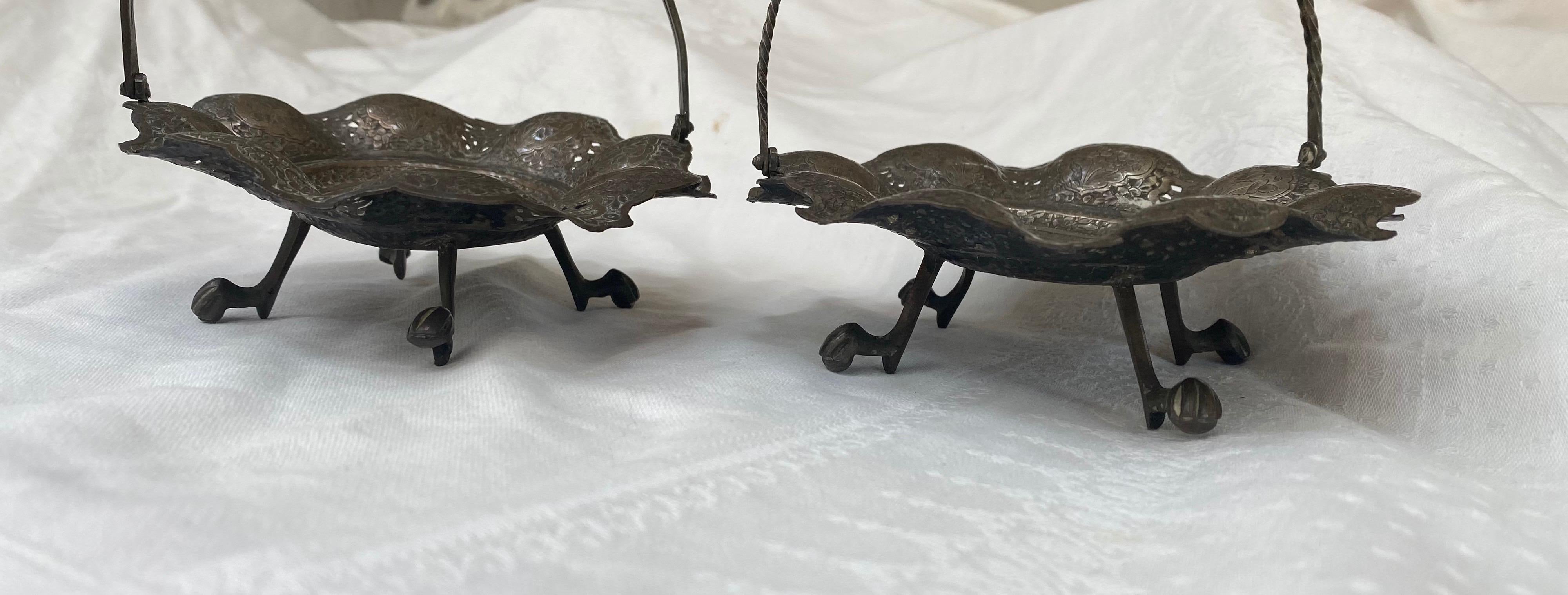 Early Victorian Pair of Victorian Silver Plated Bon-Bon 'Sweets' Dishes For Sale