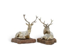 A Pair of Victorian Silver Stags Deer, Edward & John Barnard, London, Circa 1860