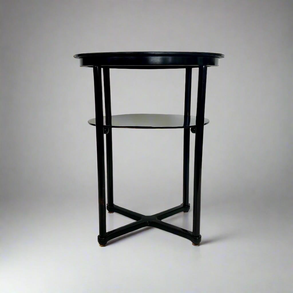 Stained A Pair of Vienna Secessionables  Oval Two-tier Side Tables by Josef Hoffmann For Sale