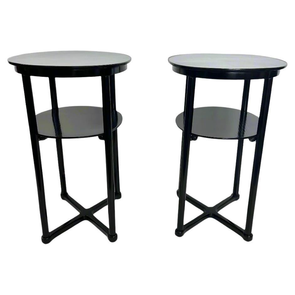 A Pair of Vienna Secessionables  Oval Two-tier Side Tables by Josef Hoffmann For Sale