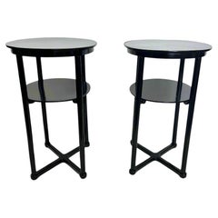 A Pair of Vienna Secessionables  Oval Two-tier Side Tables by Josef Hoffmann
