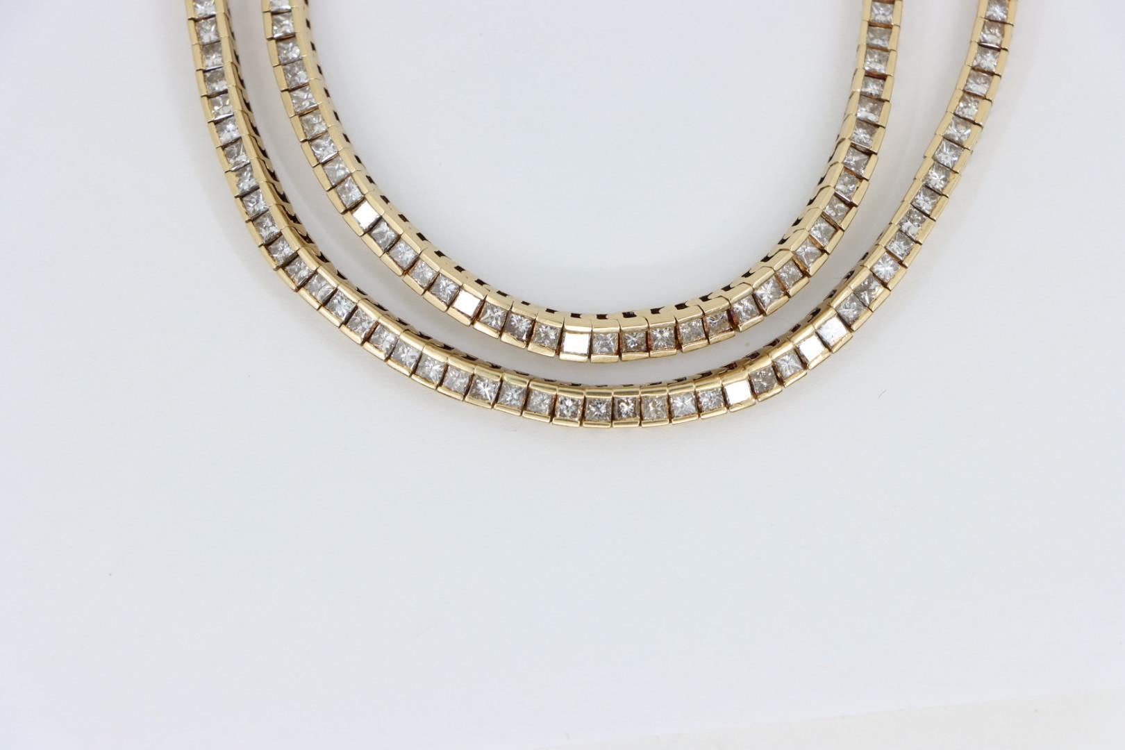 A Pair of Vintage 14K Gold Diamond Bracelets For Sale 5