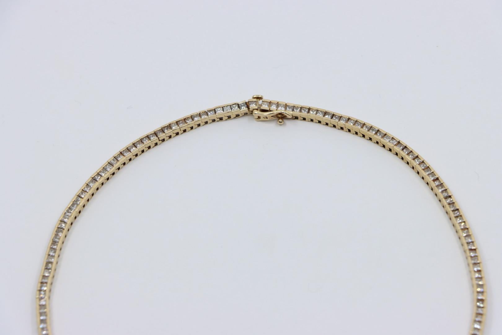 A Pair of Vintage 14K Gold Diamond Bracelets For Sale 8